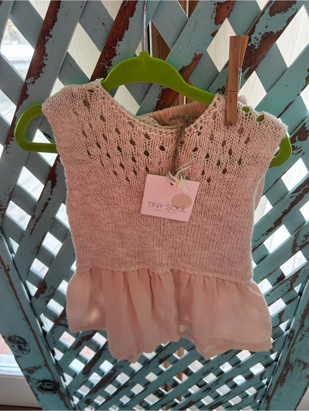 Pink Knit & Chiffon Baby Dress